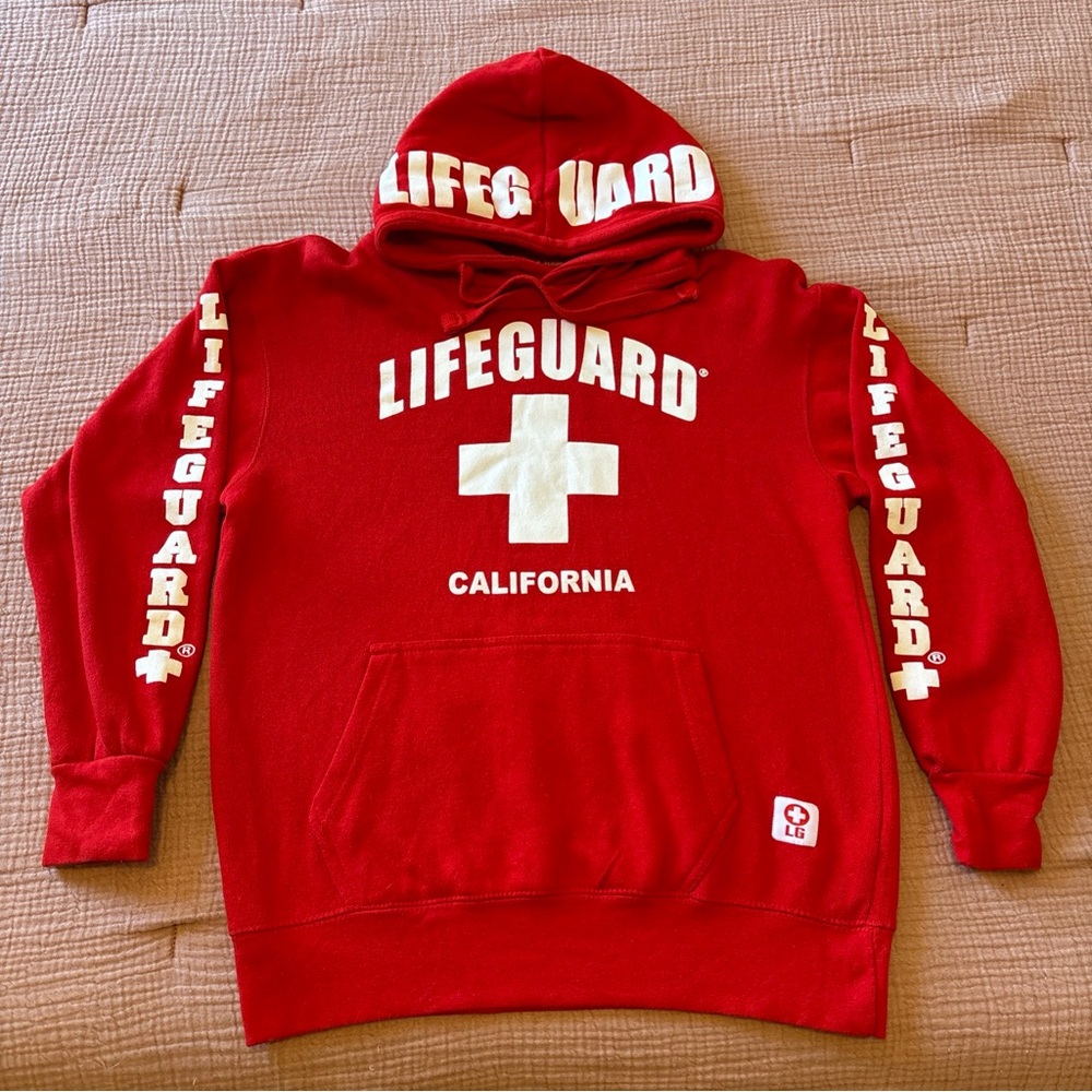 Authentic Red California Lifeguard Hoodie Size Small